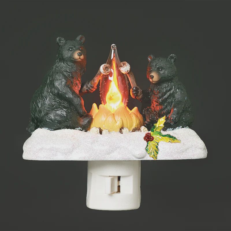 Night Light, Black Bear 4/5" campfir