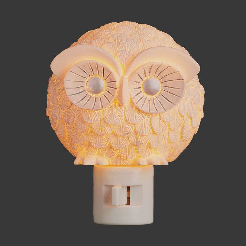 Night Light, Owl 4.5" Beige
