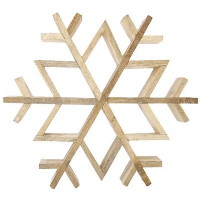 Snowflake, Natural Mango Wood LG Cutout 15"