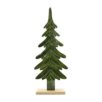 Tree, 31&quot; Green Enamel Pine on Stand