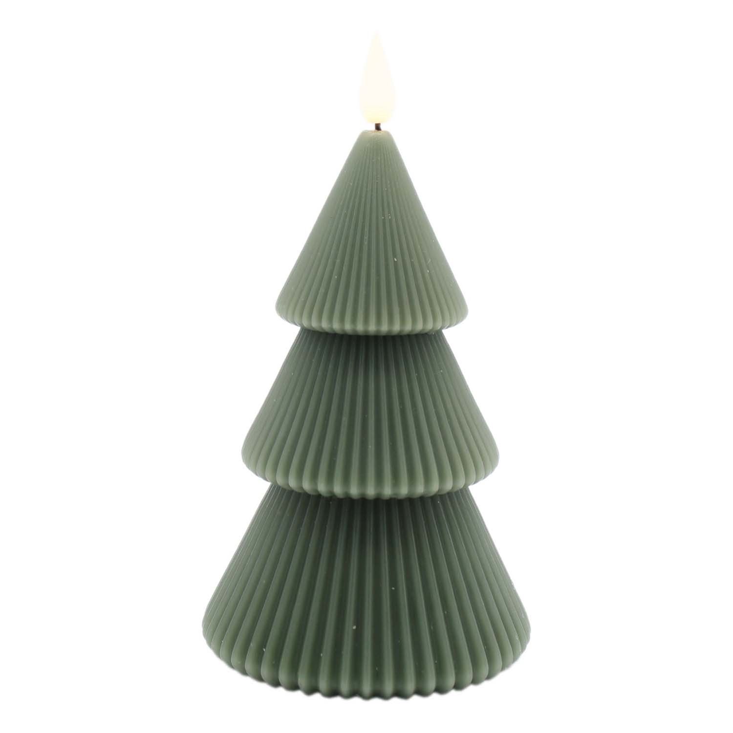 Candle, Dark Green Tiered LED 3.75&quot;x6&quot;