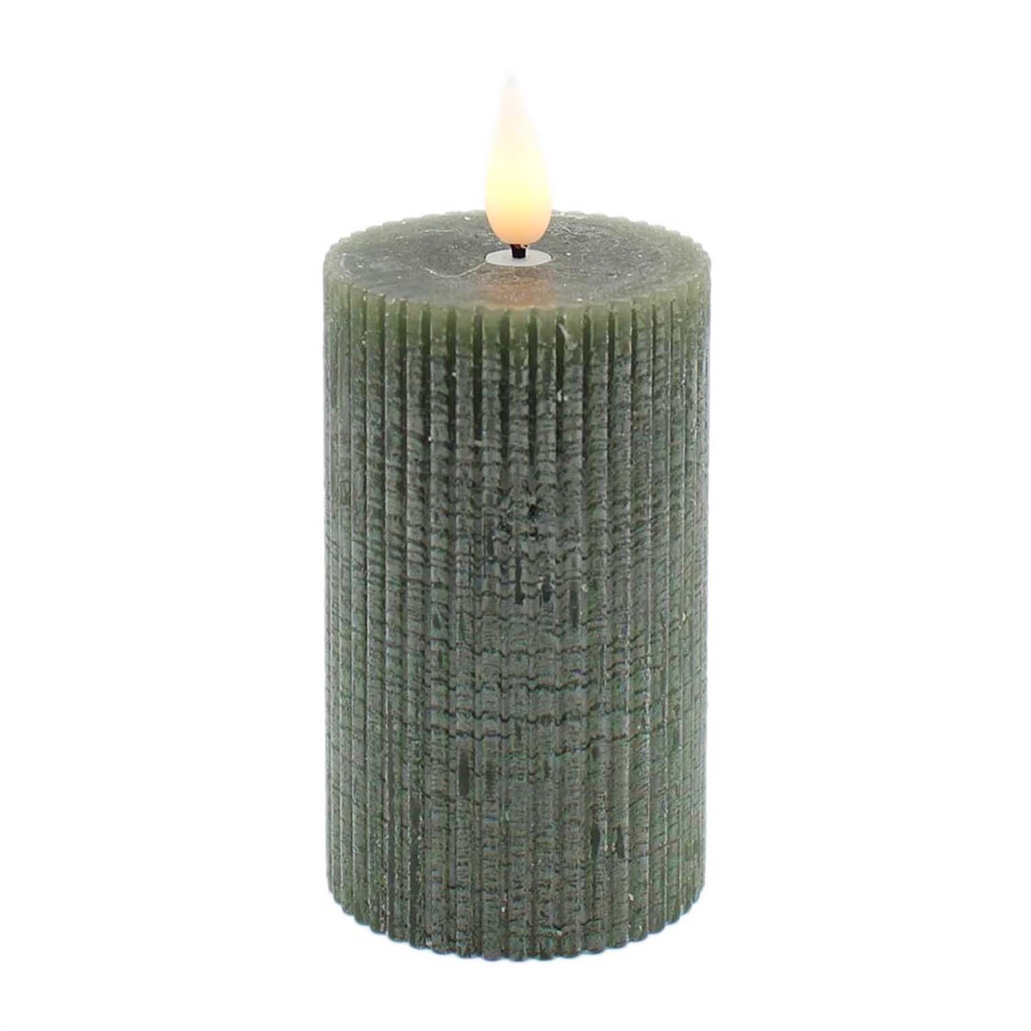 Candle, Green Ridged LED Votive 2x4&quot;