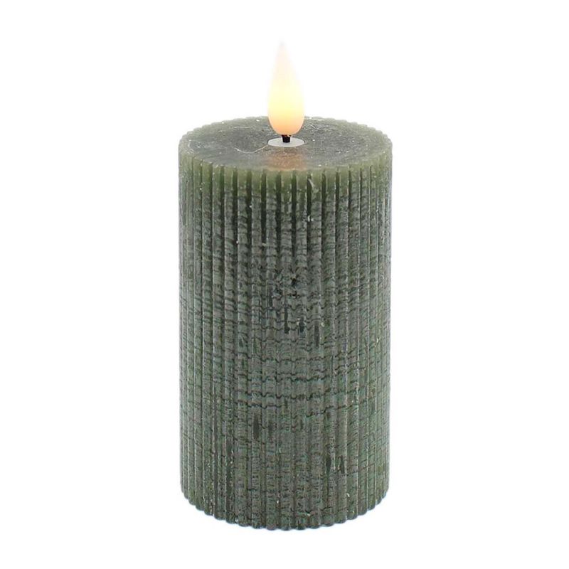 Candle, Green Ridged LED Votive 2x4&quot;