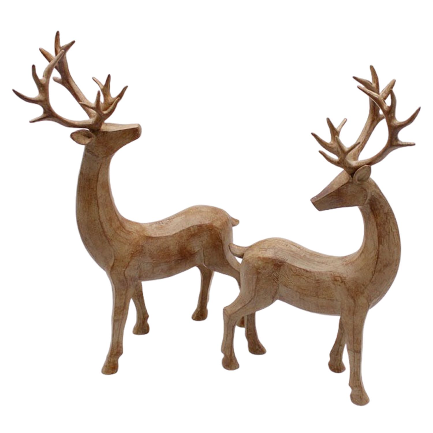 Reindeer, Tan Faux Wood 12" Set/2