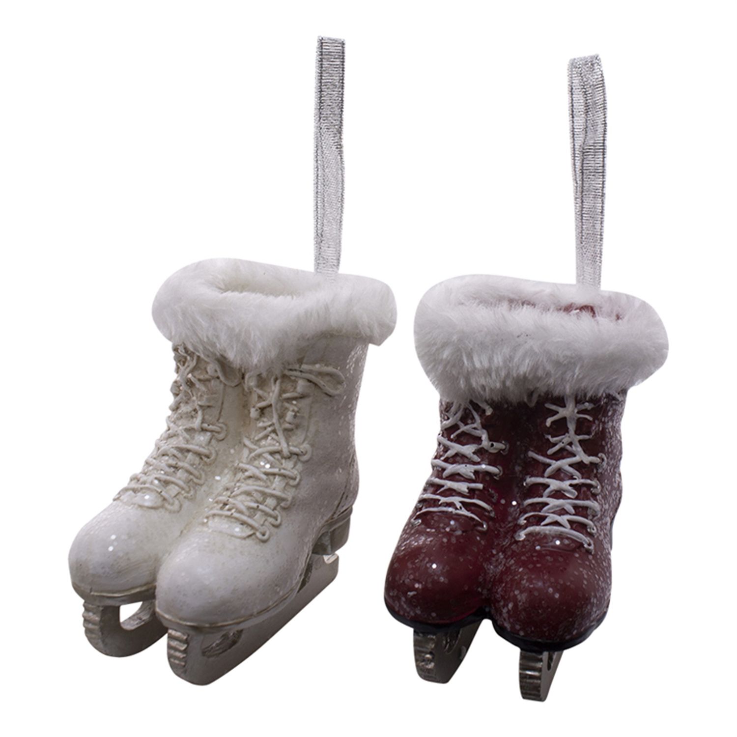 Ornament, Ice Skates 2 Asst Red/White