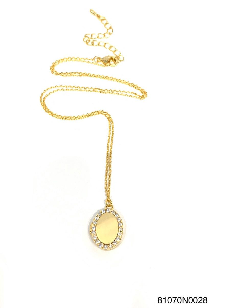 Necklace, Penelope Locket Oval Gold/Wht Gld