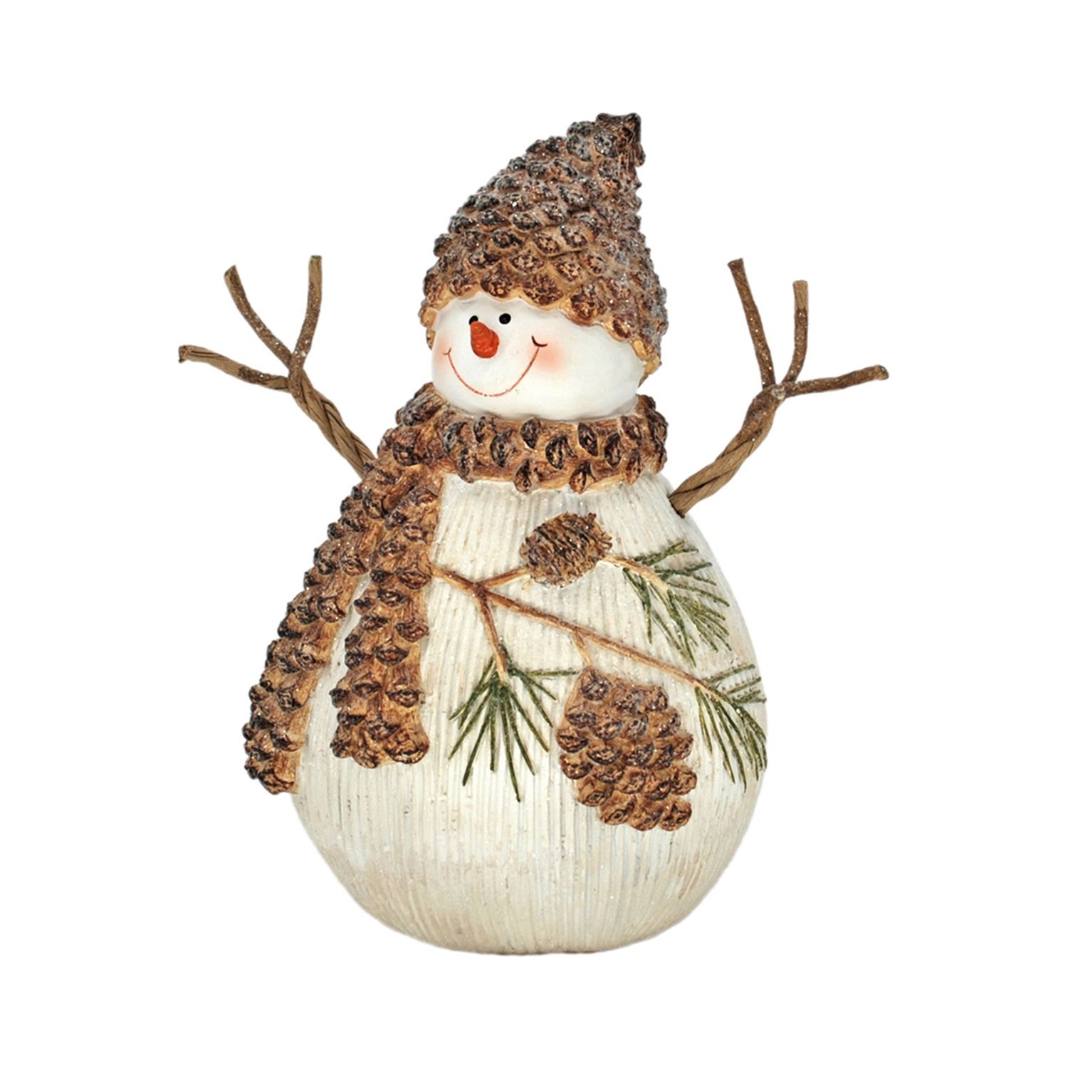 Snowman, Sm Woodland Pinecone Scarf 8"