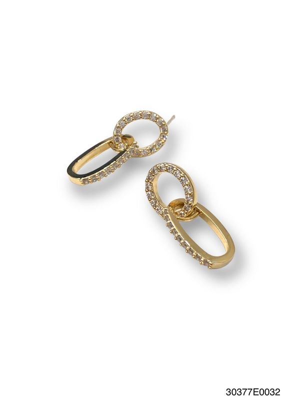 Earrings, Othelia Link Gold/Wht Gld