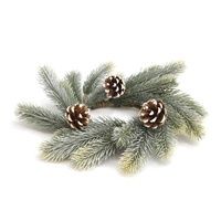 Candle Ring, Frosted Spruce w/Pinecones 5&quot; Inner