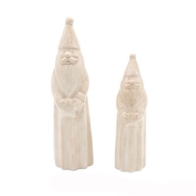 Santa, Set/2 Cream Porcelain 6/8"