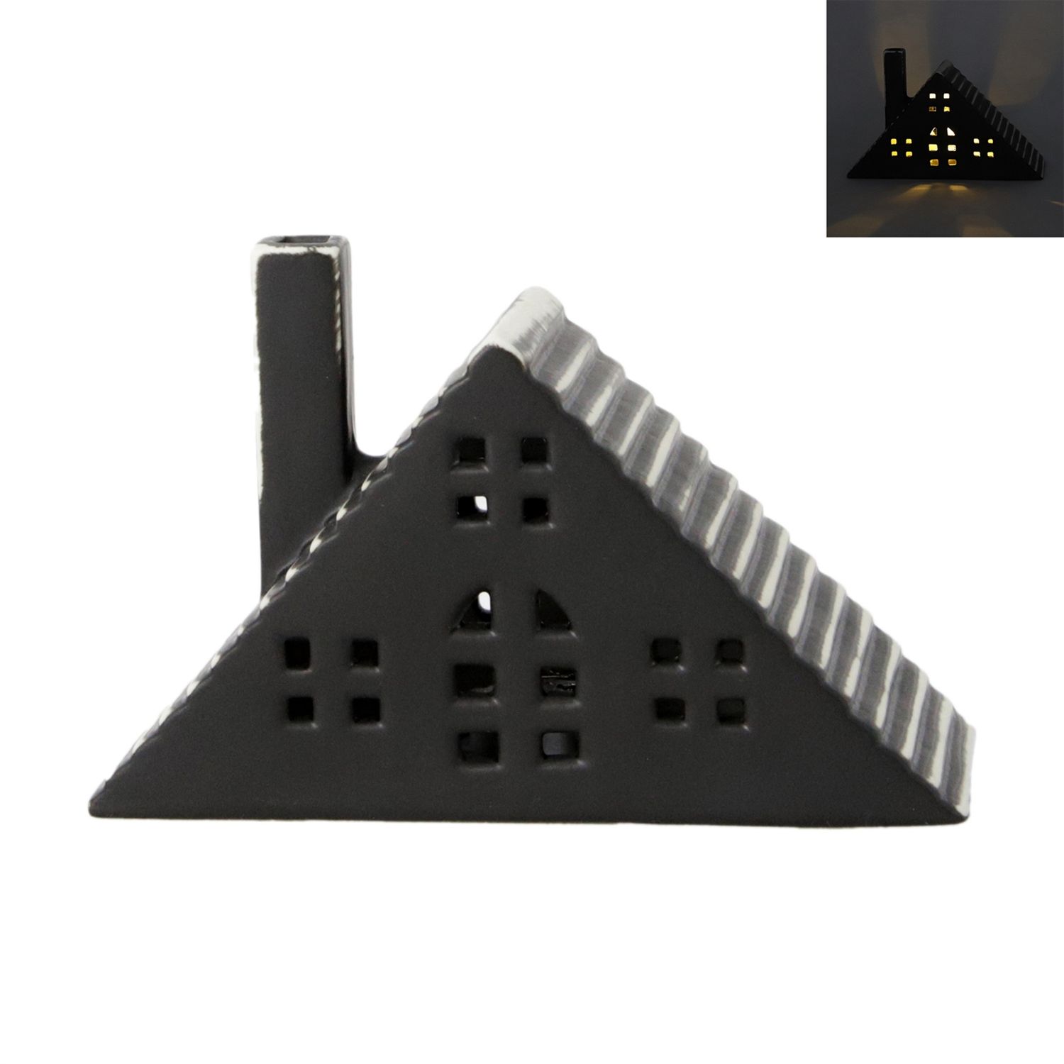 Small A-Frame Porcelain Cottage Roof Light-Up