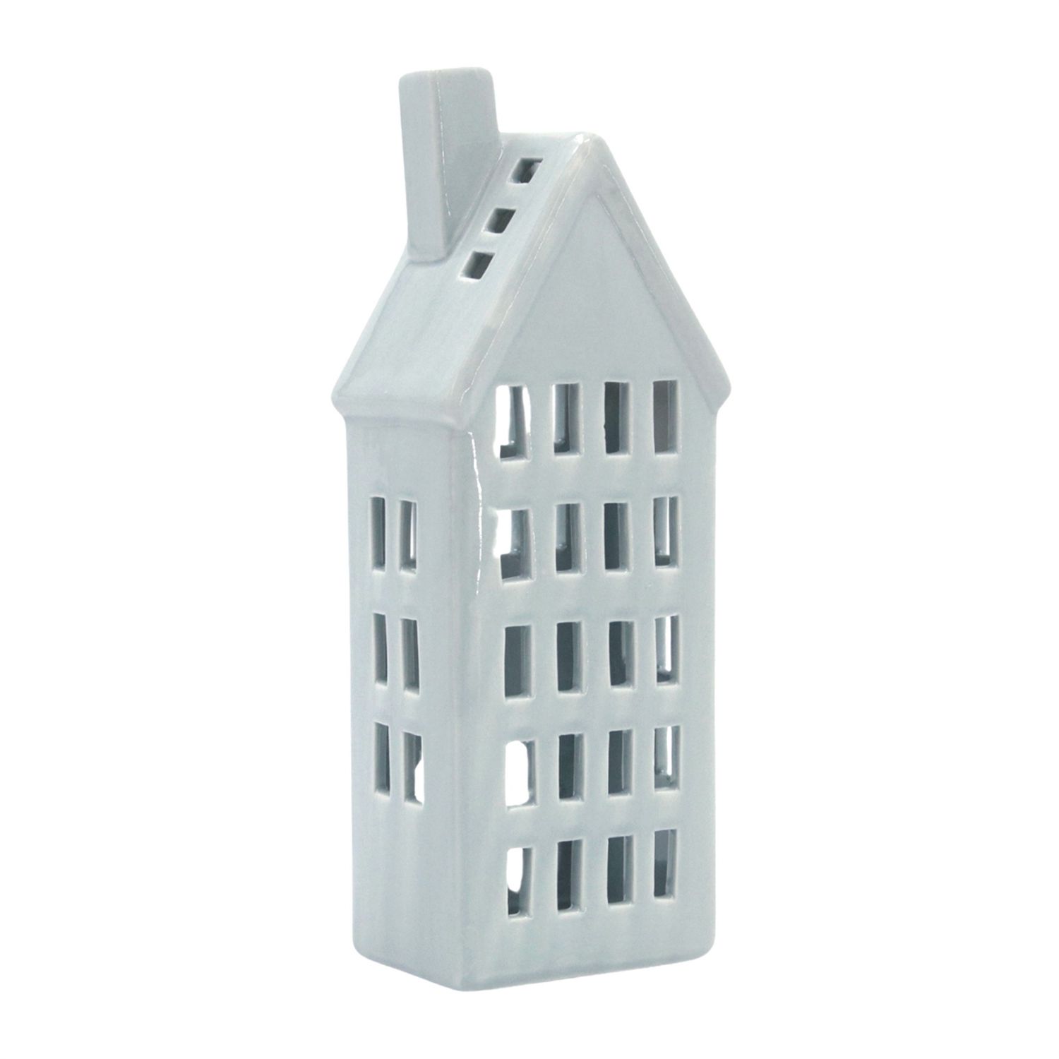 London Fog Tall Porcelain House Pale Green 10&quot;
