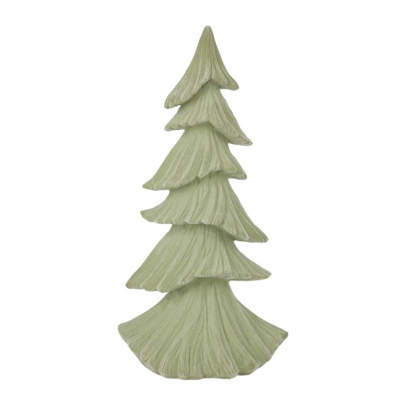 Tree, Tall Green Cream Layered Velvet 12.7&quot;