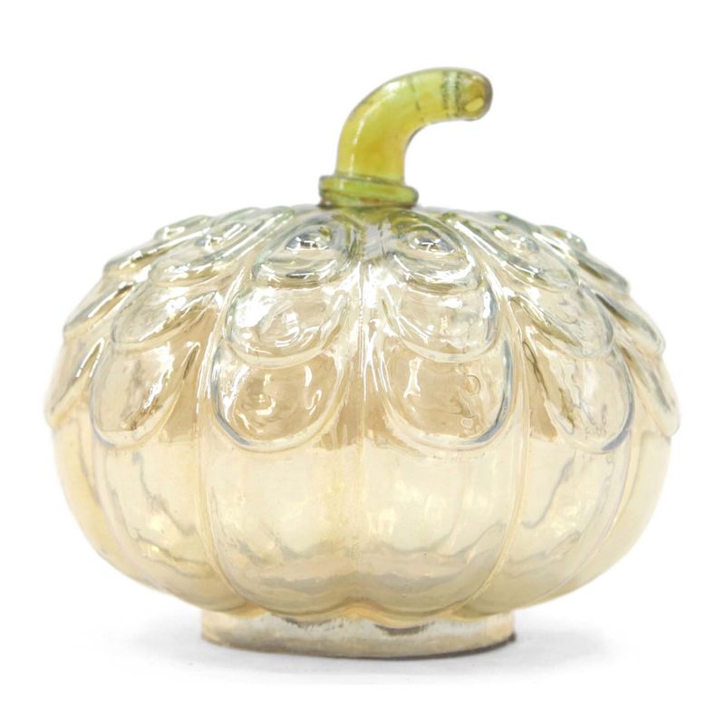 Pumpkin, Gold Glass Scalloped