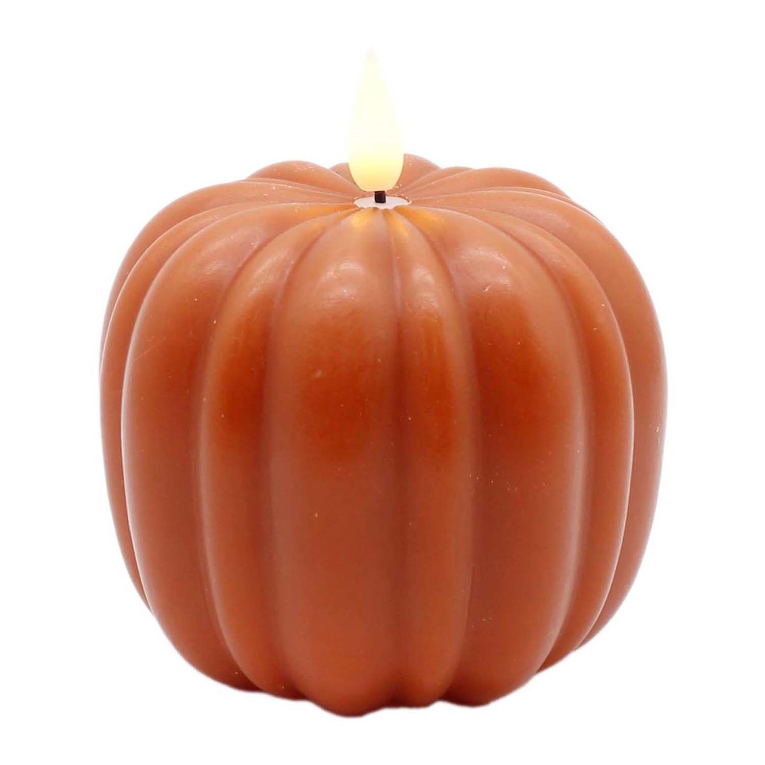 Candle, Orange LED Pumpkin 4&quot; Dia