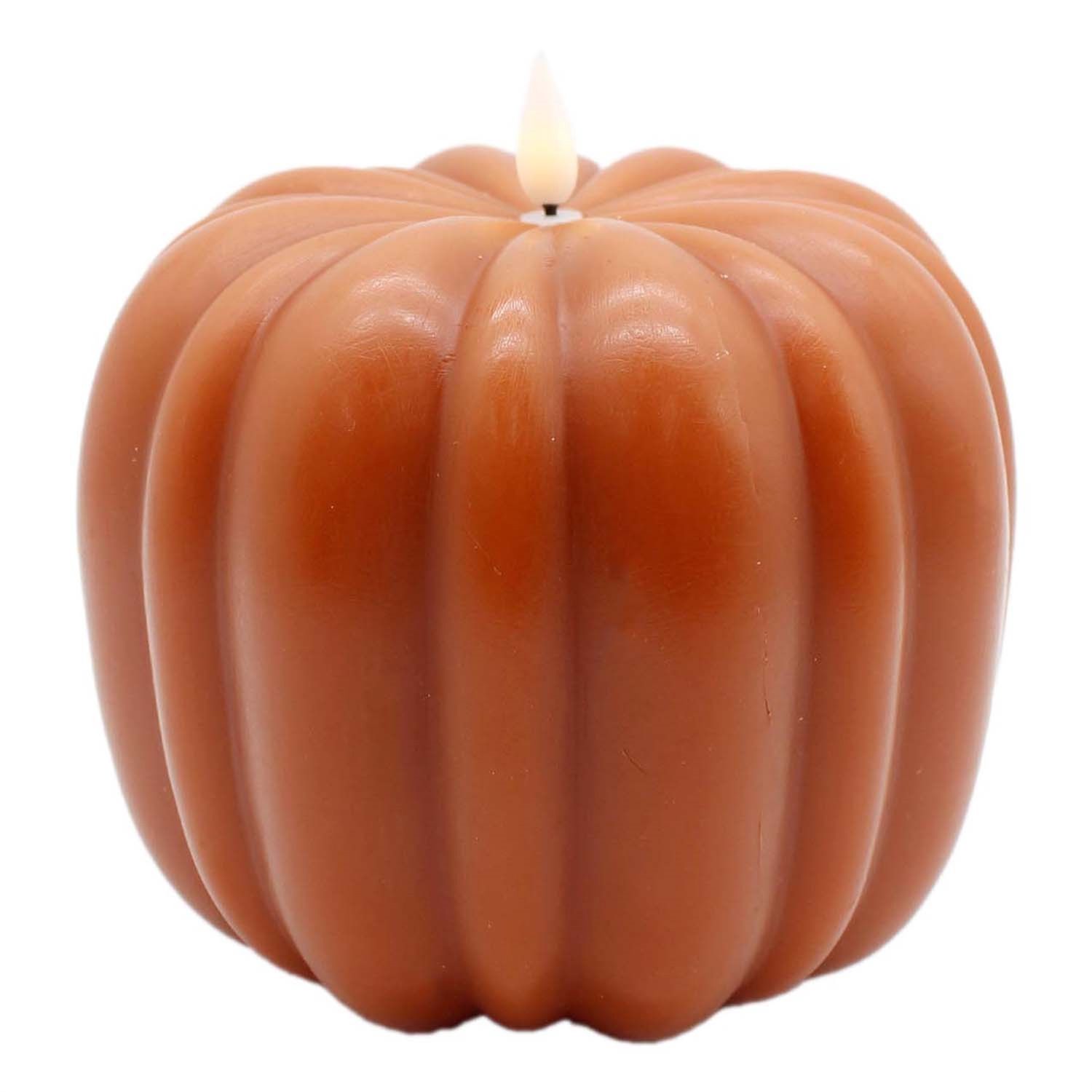 Candle, Orange LED Pumpkin 6&quot; Dia