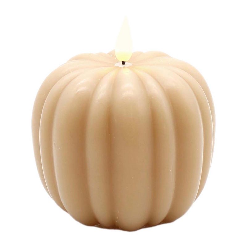 Candle, Gold Pumpkin LED 4&quot;Dia