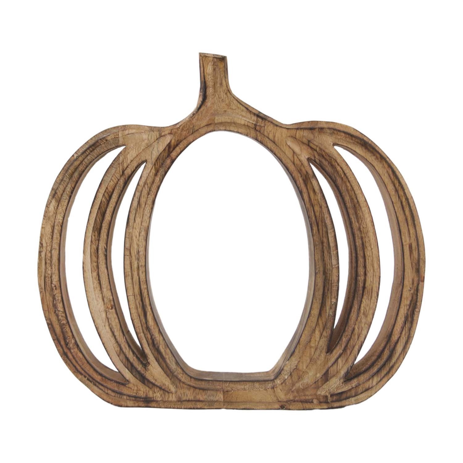 Pumpkin, Dark Mango Wood Frame 11&quot;