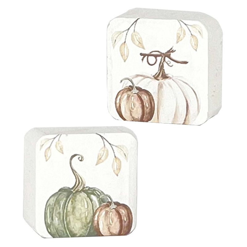 Block, Mini Wood Sq. Pumpkin