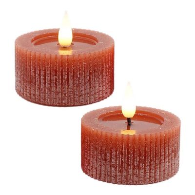 Candle, LG Orange LED Tea Light Set/2