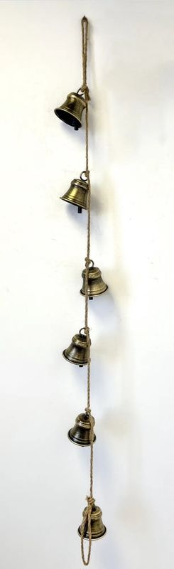 Garland, Antiq. Gold Metal Bells 54&quot;