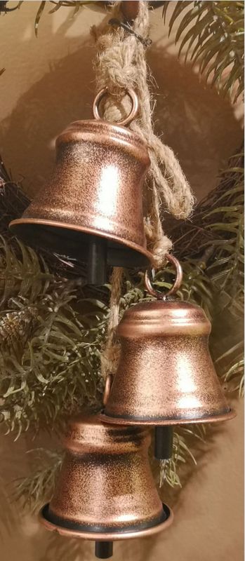 Ornament, Dark Bronze Metal Hanging Bells Set/3