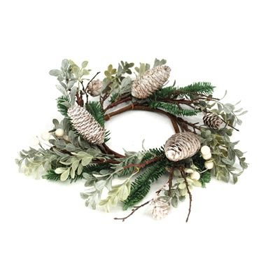 Candle Ring, Hemlock/Pine &amp; Pinecone