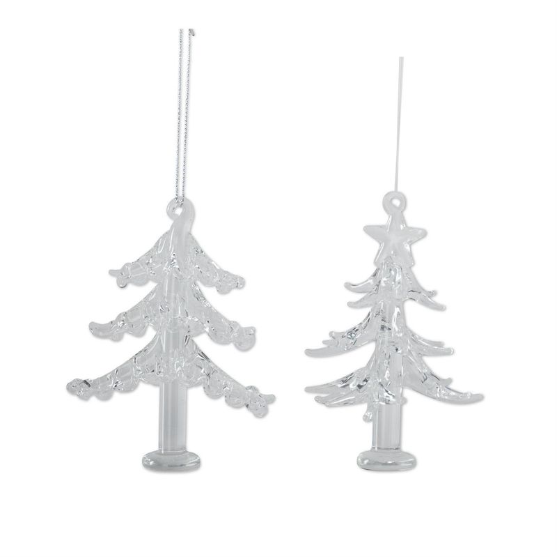 Ornament, 4&quot; Handcrafted Glass Tree on Base Assortment