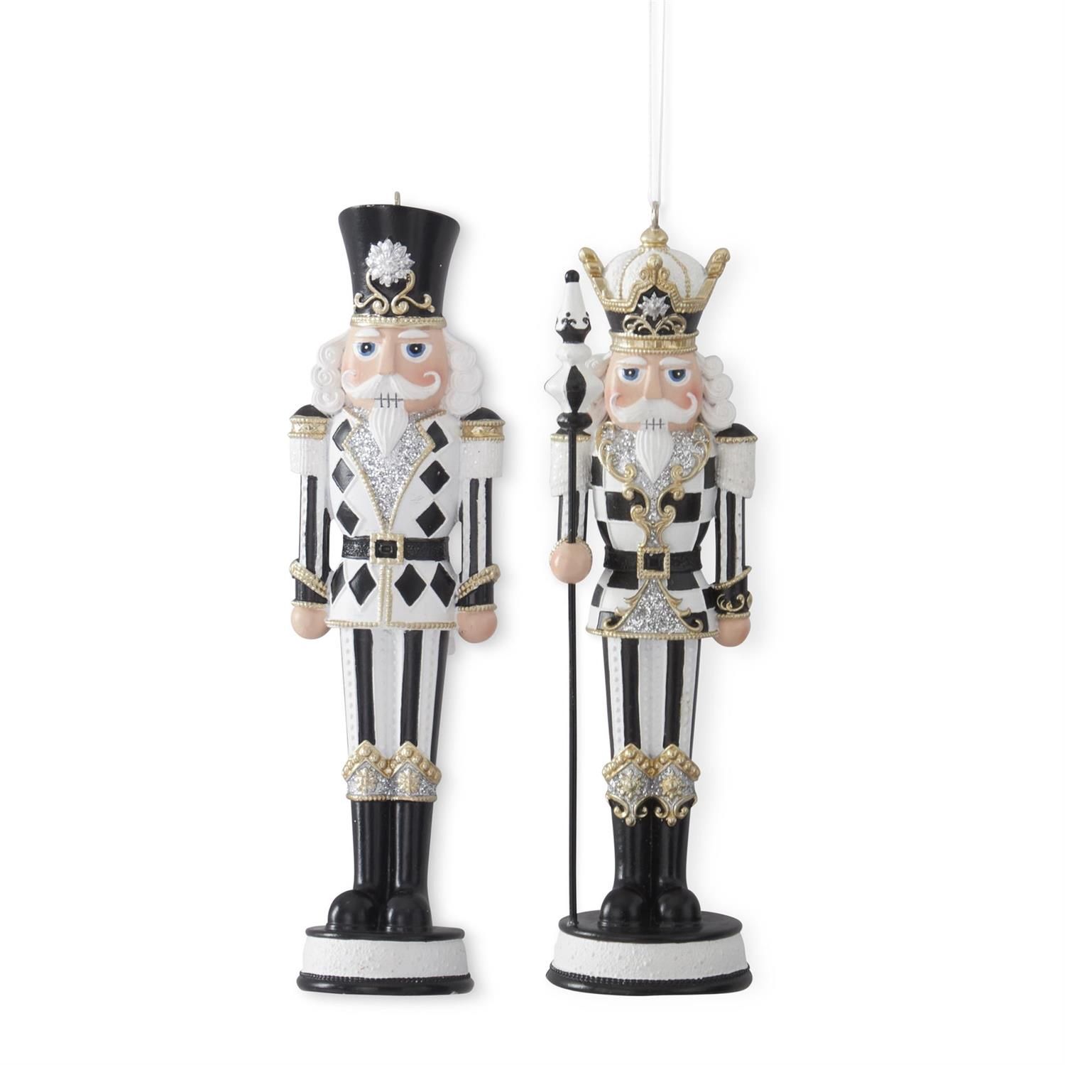 Ornament, Harlequin Check Nutcracker 2 Asst
