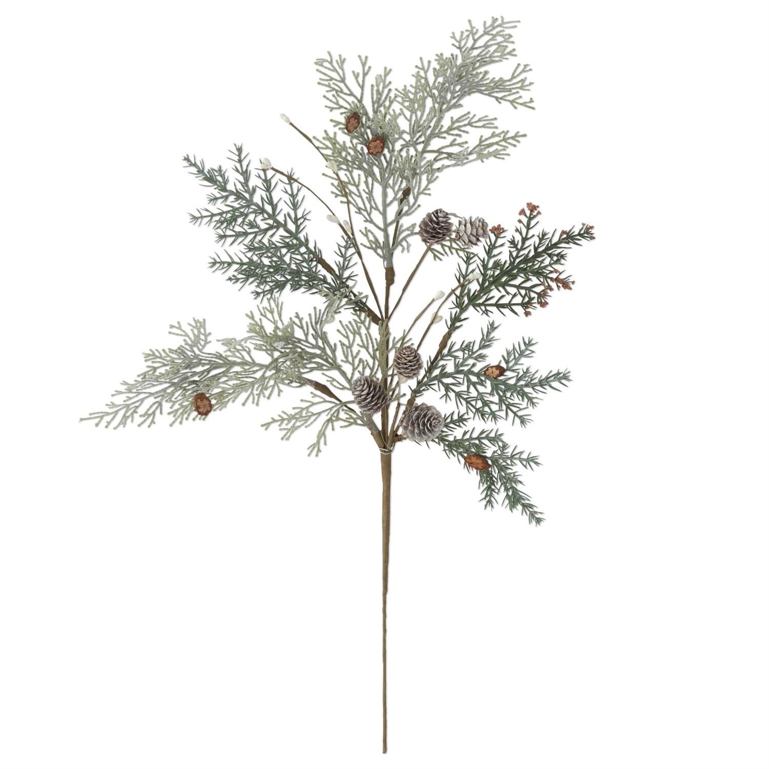 Stem, 26" Multi Leaf w/Pinecone Clusters