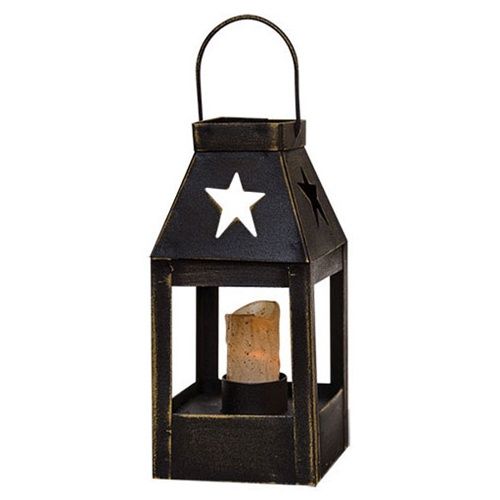 Lantern, Mini Star blk/candle