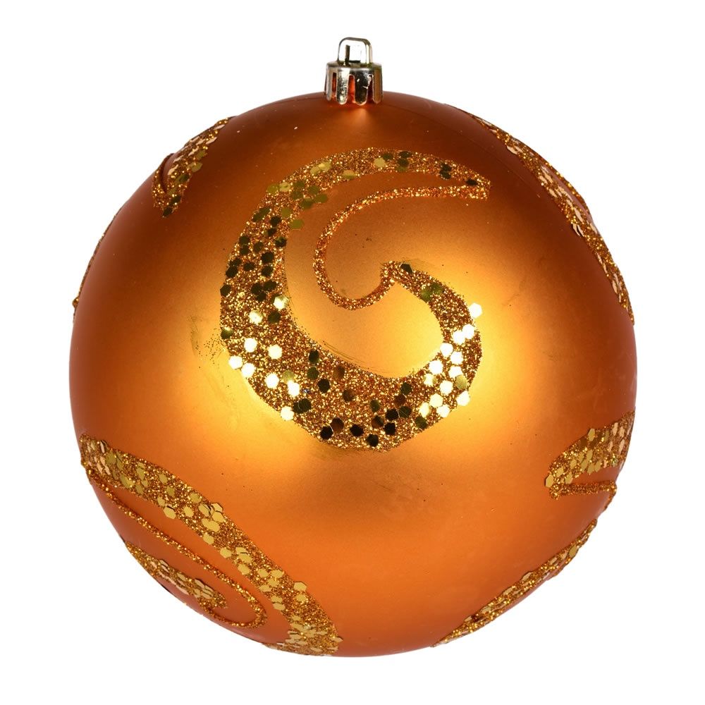 Ornament, Swirl Sequin 4" gold