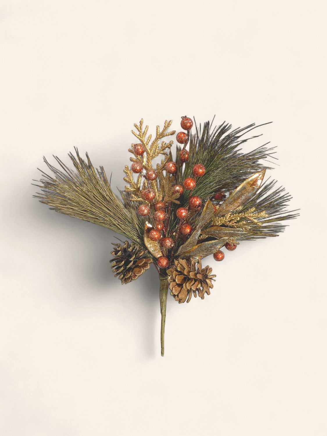 Pick, Berry Pine Pinecone 15" cpr/gld