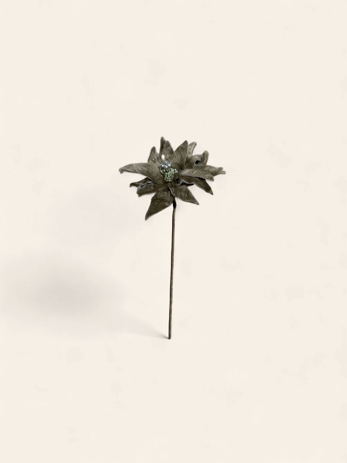 Pick, Fur Poinsettia 19" Taupe