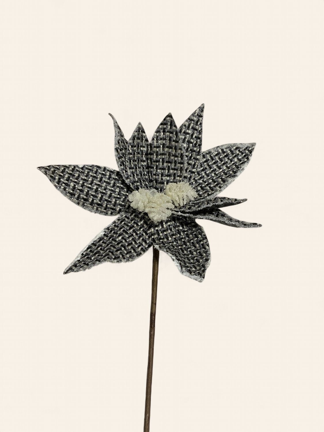 Poinsettia, Tweed Glitter 24" Gray