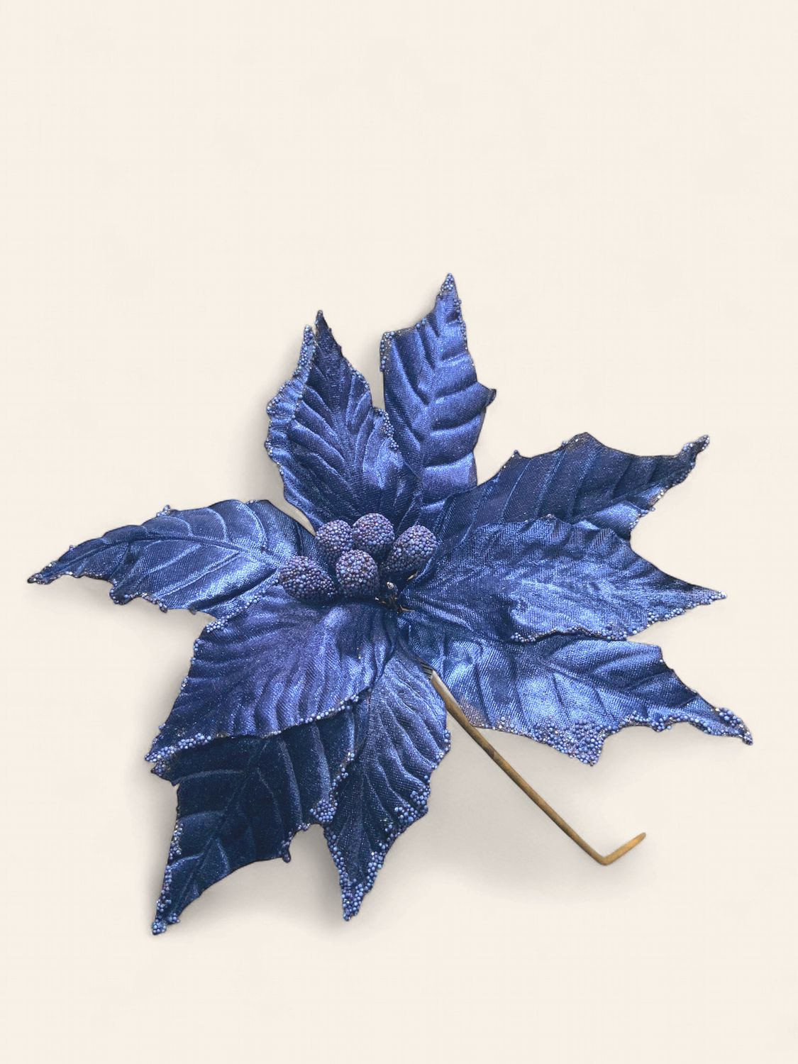 Poinsettia, Blue Velvet Bead Dark