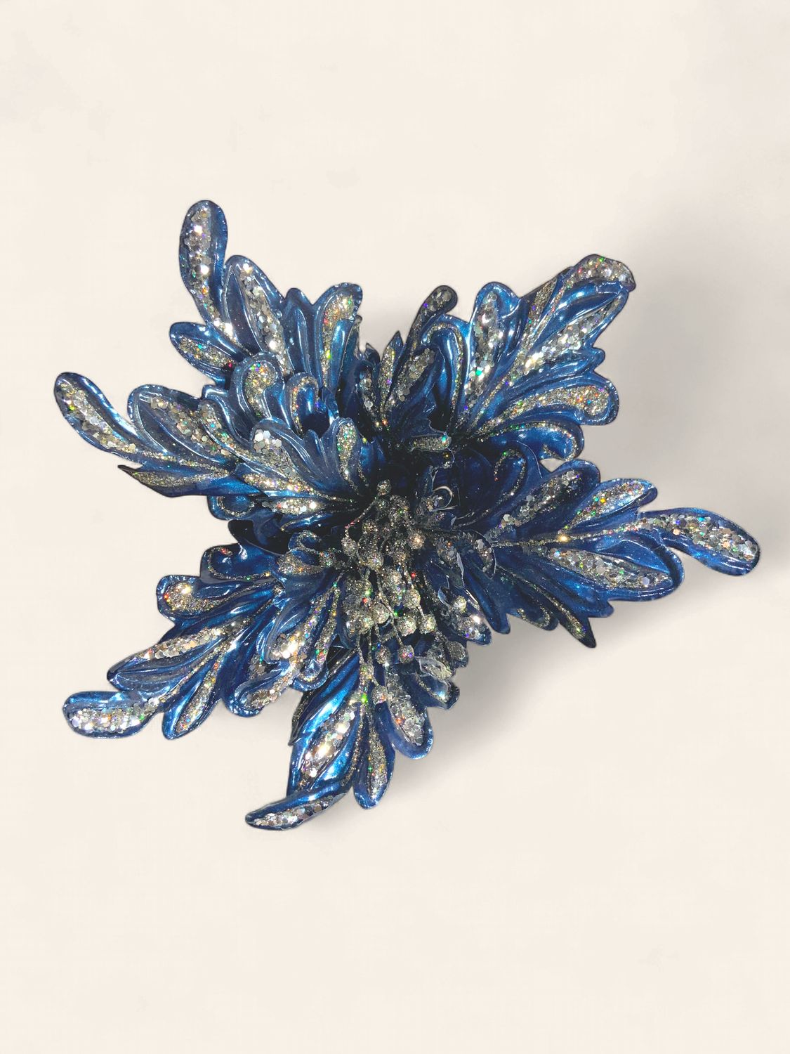 Poinsettia, Dk Blue 14" slv gltr
