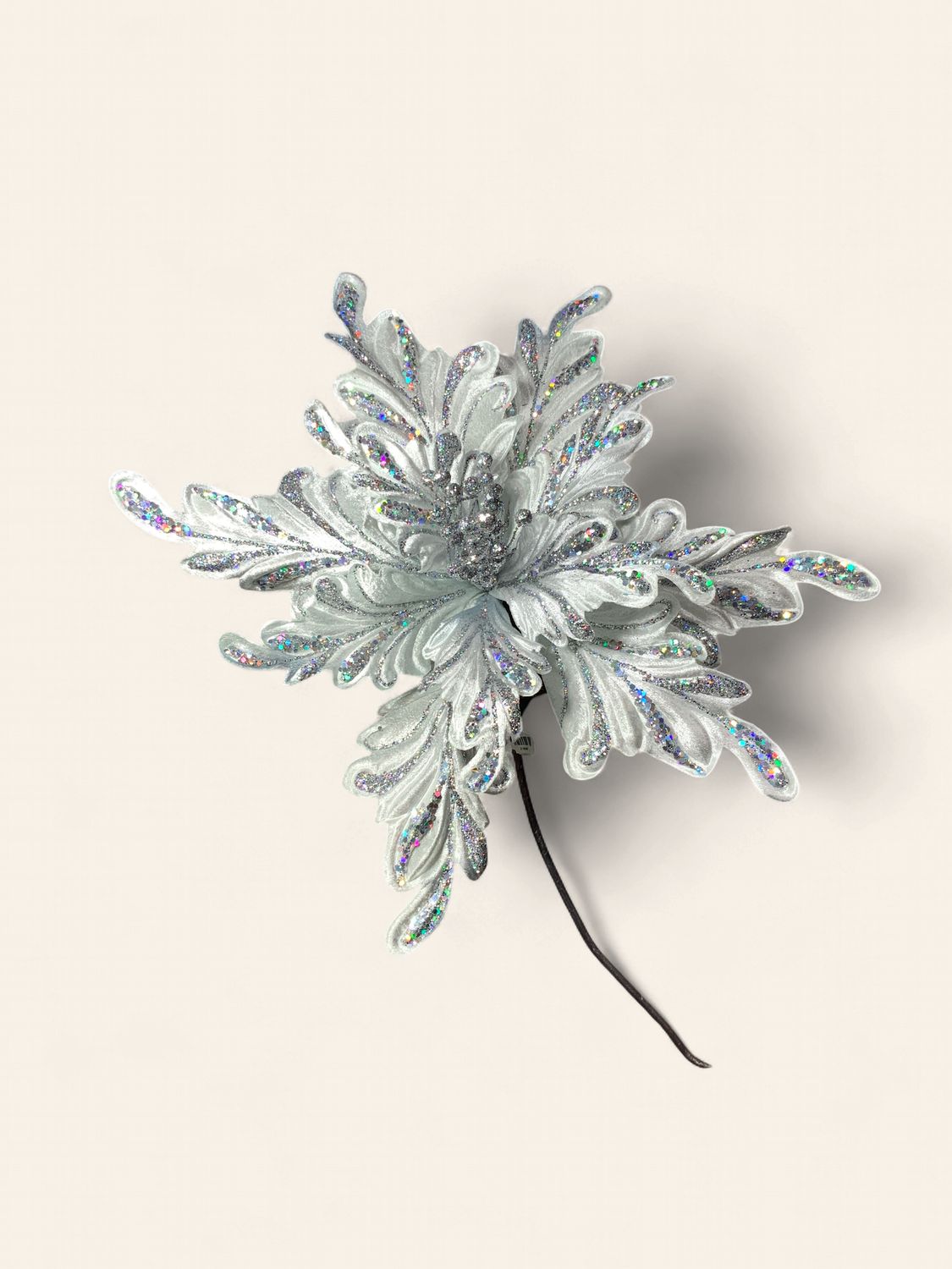 Poinsettia, Silver 15" Jagged