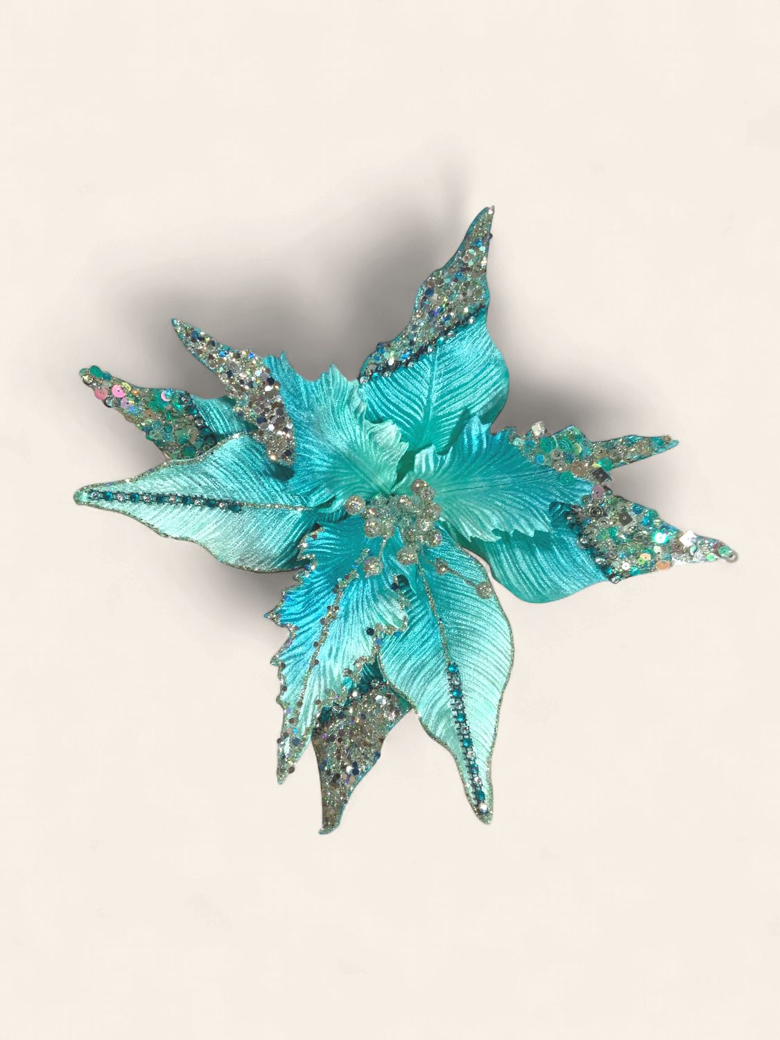 Poinsettia, Sea Blue 26" 12"flwr