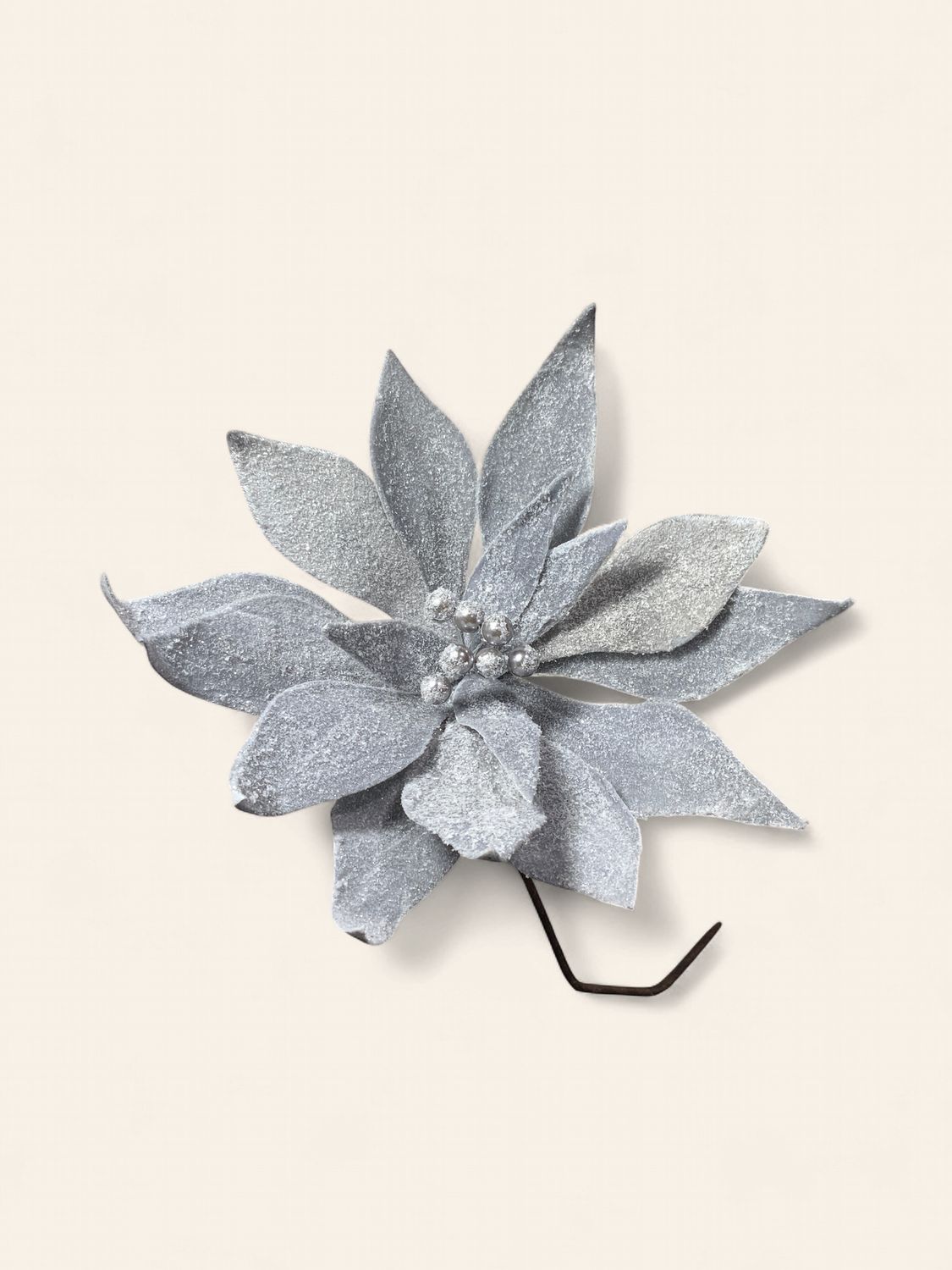Poinsettia, Flocked Grey