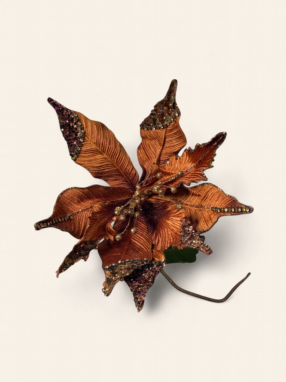 Poinsettia, Chocolate 12" gld gltr