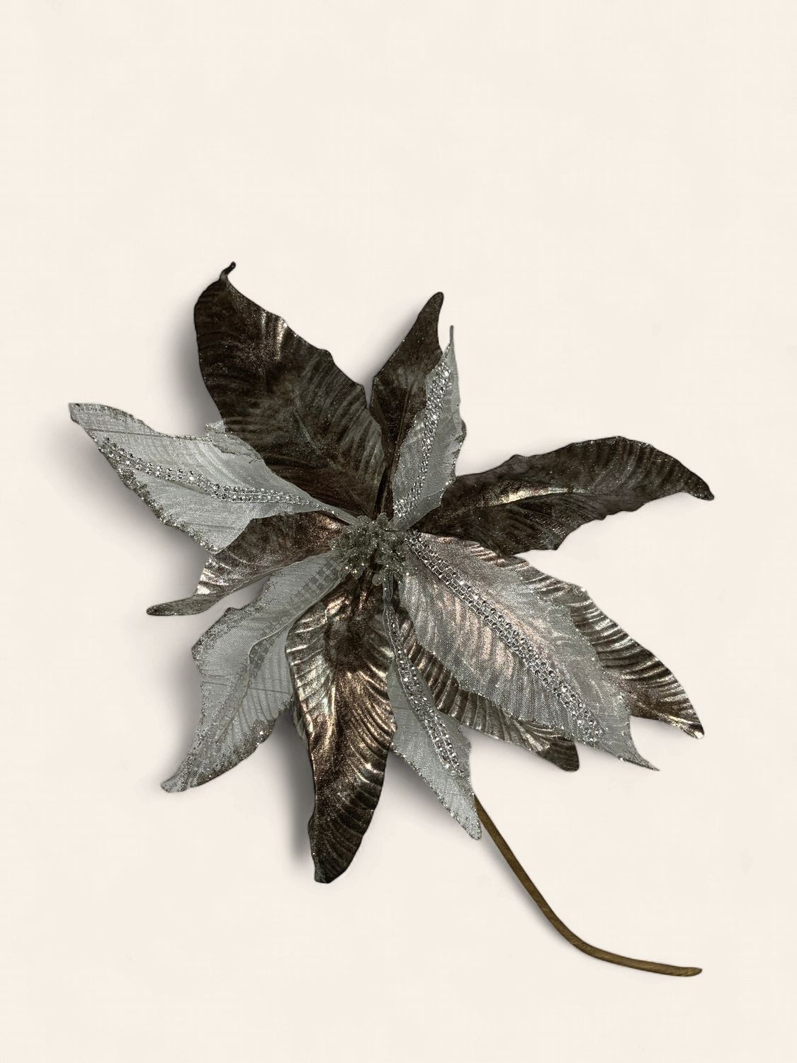 Poinsettia, Metallic Glam 24" silvery