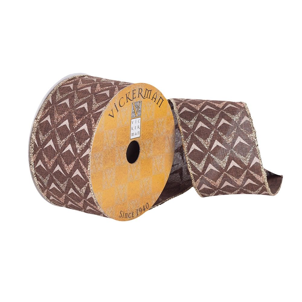 Ribbon, Chocolate Dupion Glttr Arrow