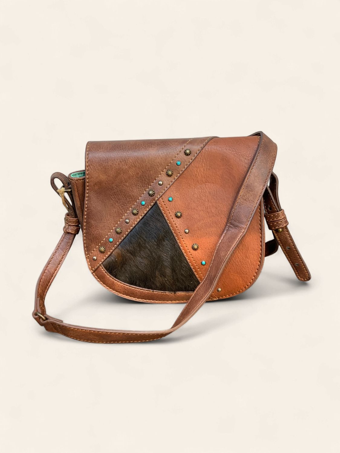 Saddlebag, Hair On Embellished Brown