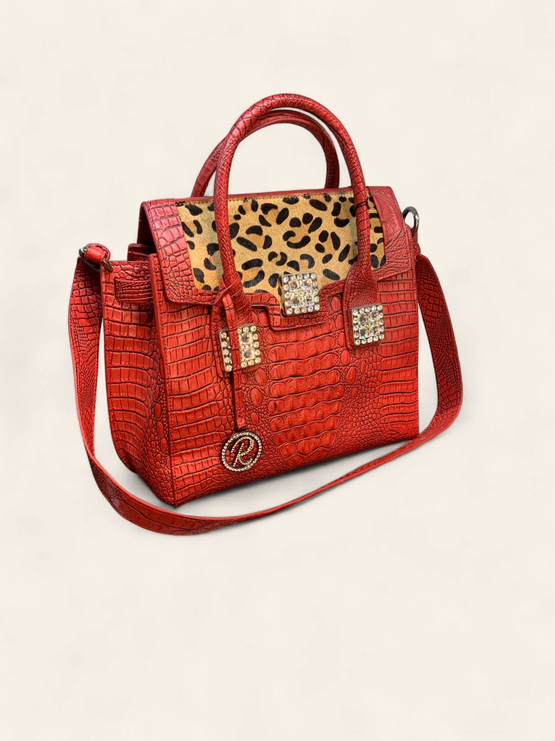 Satchel, Crocodile Sq. Medalln