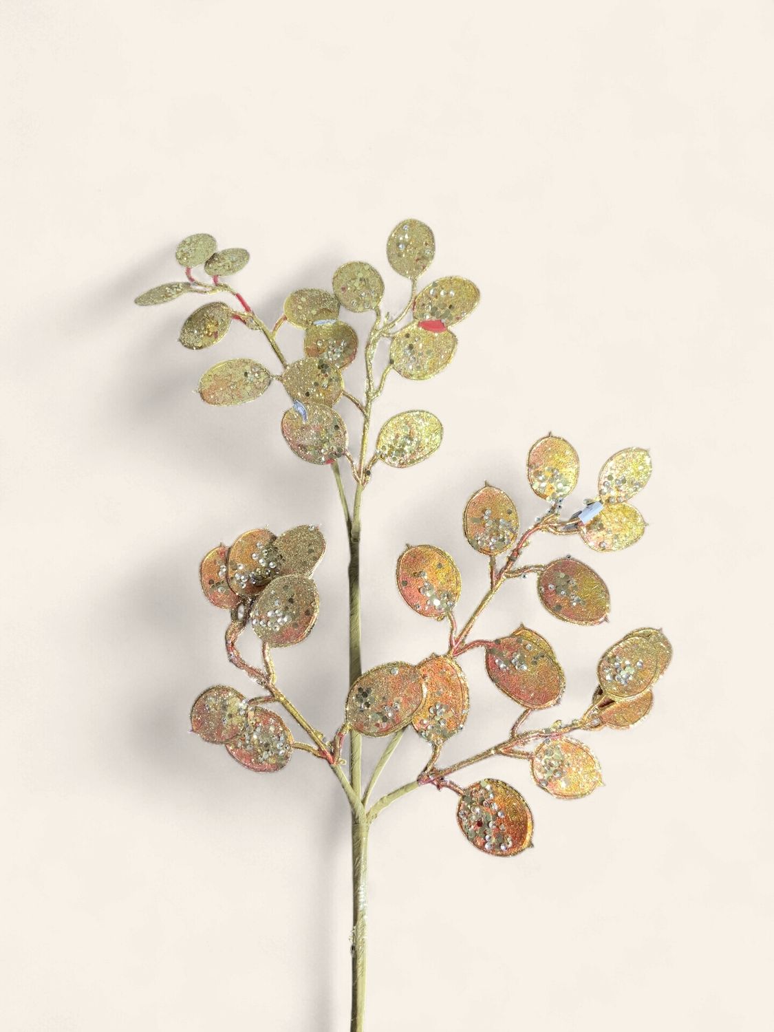 Spray, Sequin Silver Leaf 28"Gold