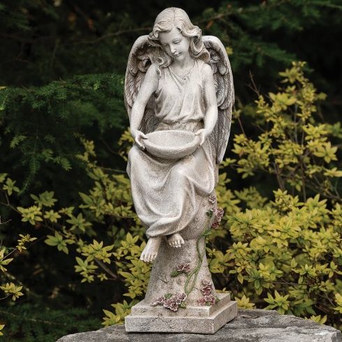 Solar Angel on Pedestal 21" Statue