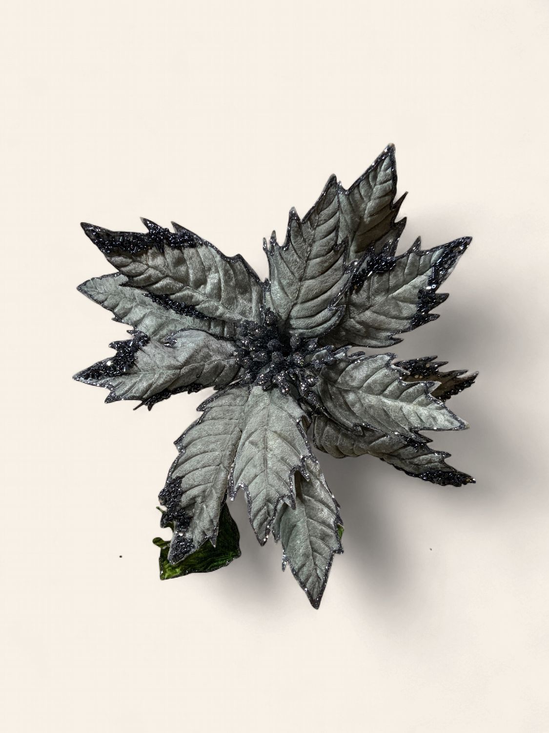 Spray, Grey Jeweled Poinsettia 26"