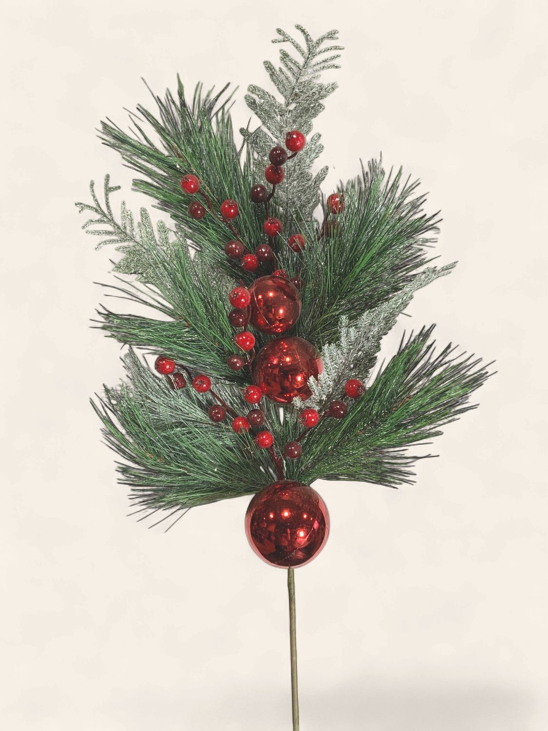 SPRAY, PINE BRY BALL 26"RED GREEN