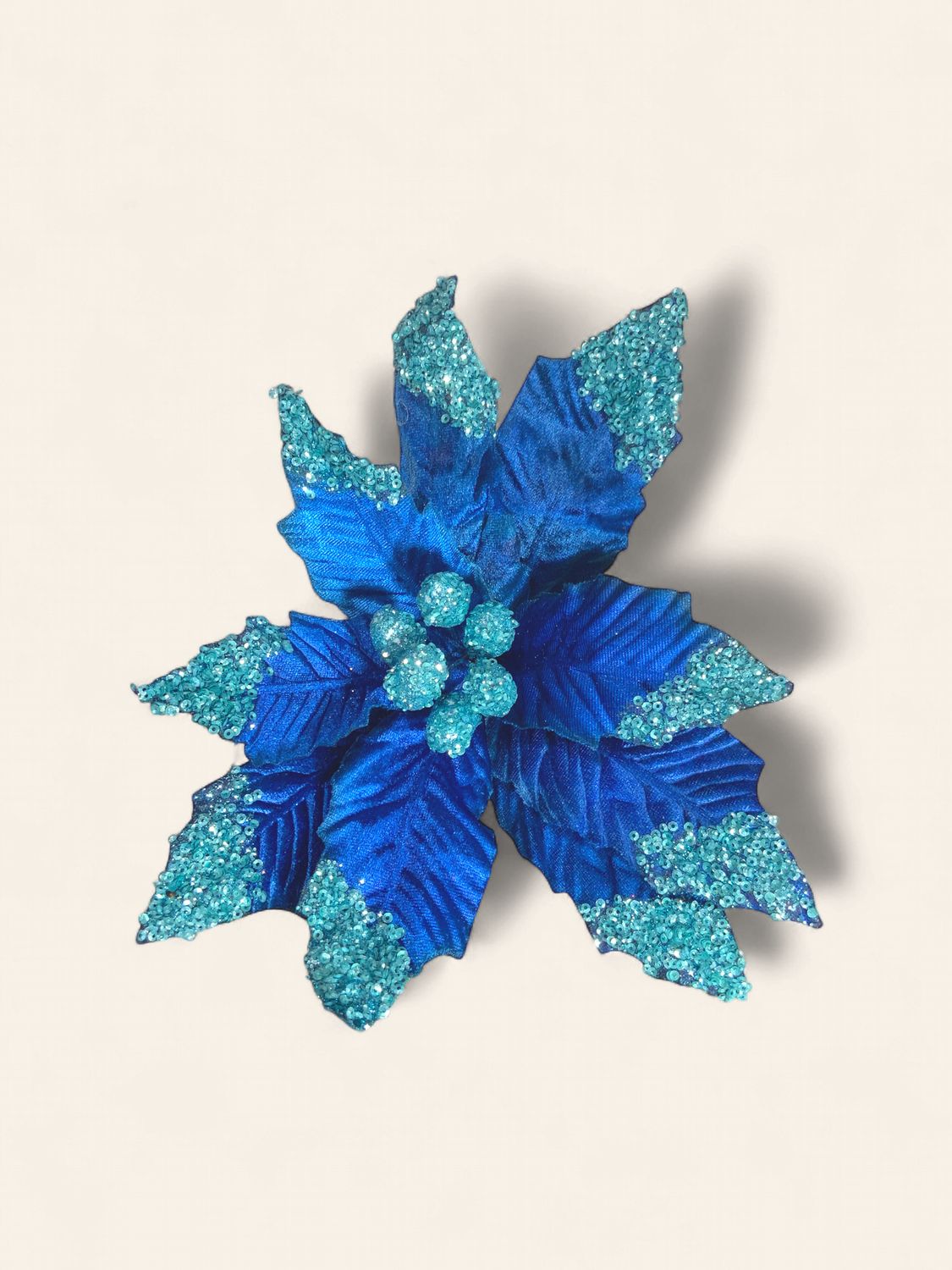 Spray, Velvet Poinsettia 22"CapriBlue